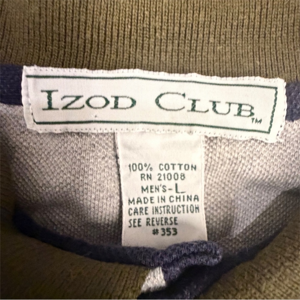 Vintage Izod Club Purple and Black Colorblock Polo Men's Large Bloke Indie 90s - Picture 2 of 3